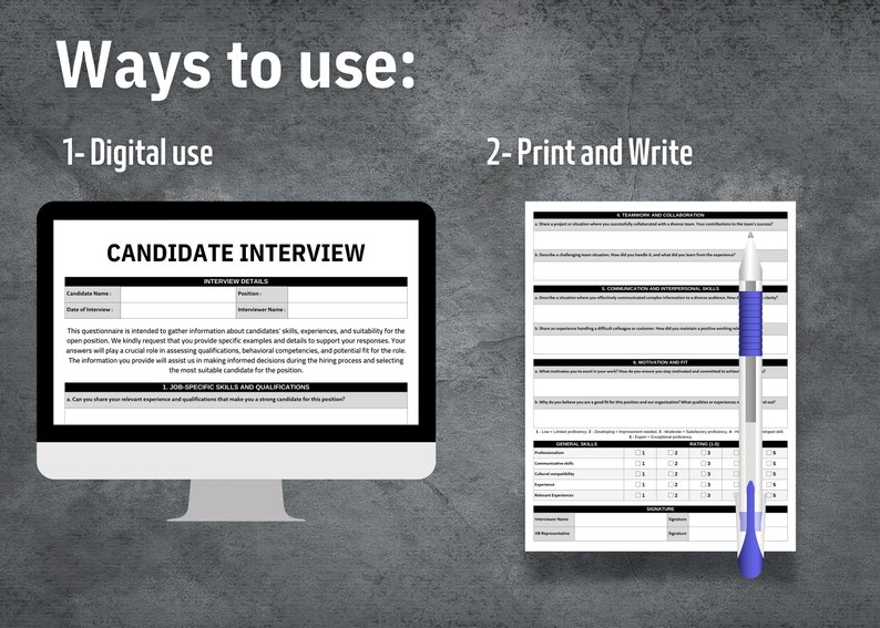 Interview Questions Template, Employee Behavioral Questionnaire, Job