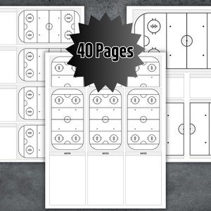 Ice Hockey Playbook Template, Printable Blank Ice Hockey Rink, Canva ...