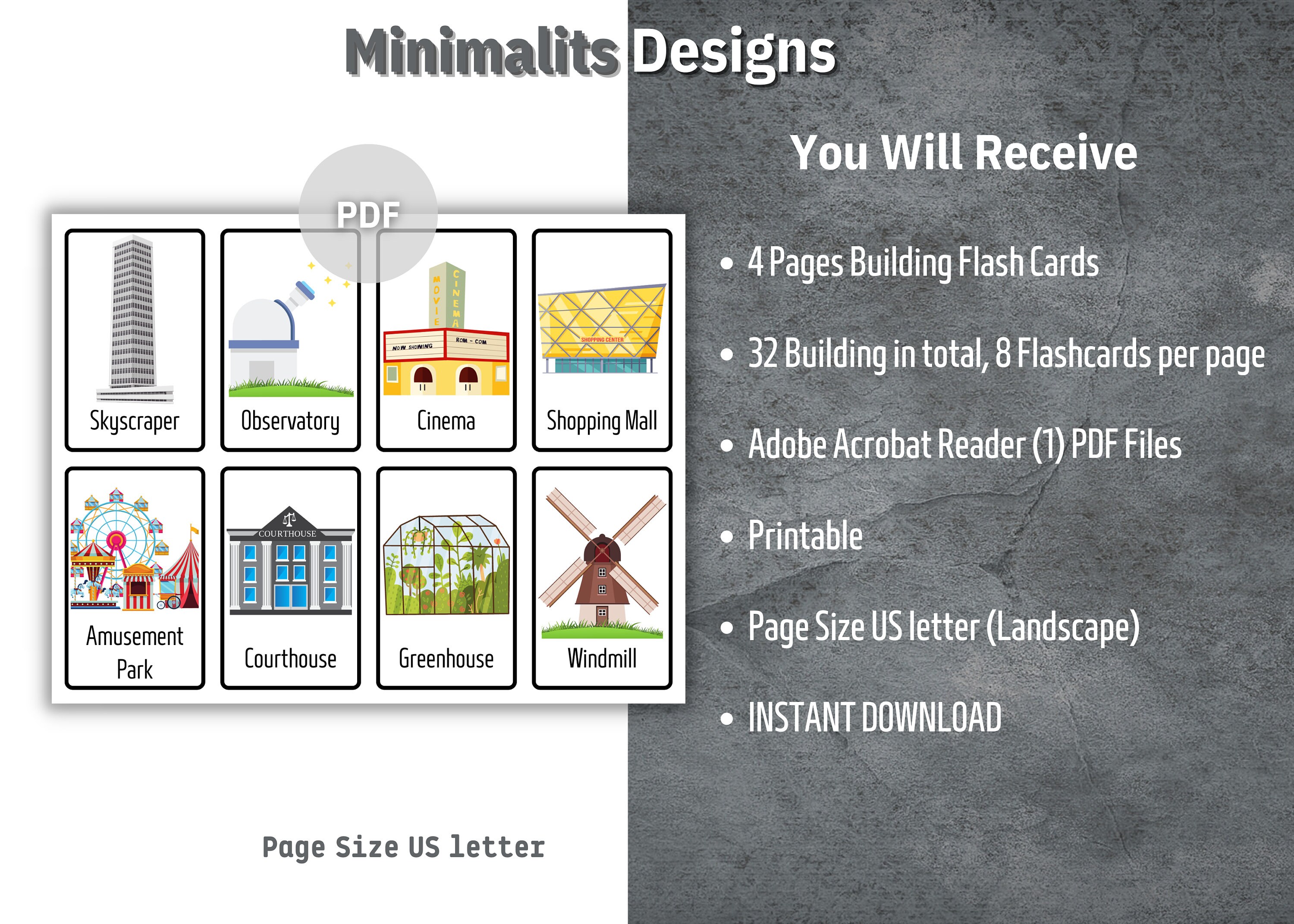 Test Building Flashcard Building Flashcards, Preschool Flashcards, Printable Montessori Cards ...