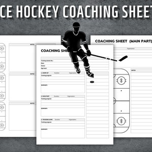 Fiche d&#39;entraînement de hockey sur glace, plan d&#39;entraînement de hockey sur glace, stratégie de jour de match de hockey sur glace, évaluation de joueur de hockey sur glace, téléchargement immédiat