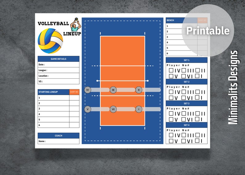 Volleyball Lineup, Volleyball Lineup Maker, Volleyball Game Day