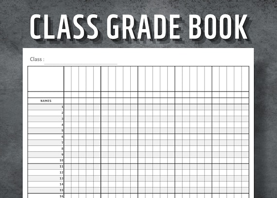Class Grade Book, Class Record, Grade Book, Grade Tracker, Teacher Grade Book, Instant Download