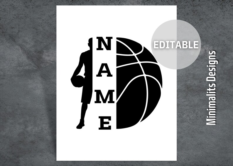 Basketball Template, Editable Canva Template, Basketball PNG, Printable ...