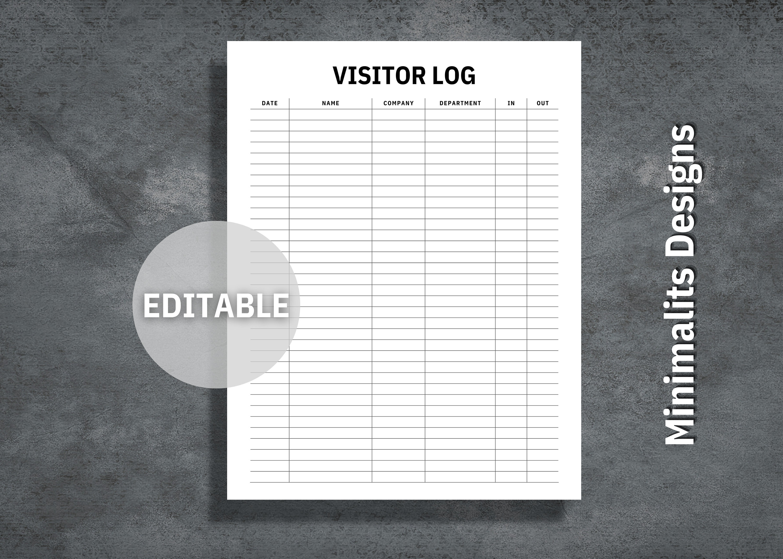 Visitor Log Visitor Logbook Visitor Tracker Form Printable Visitor