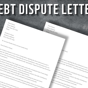 Carta de disputa de deuda, carta de disputa de cobro de deuda, carta de disputa de deuda imprimible, plantilla de cobro de deuda editable, descarga instantánea