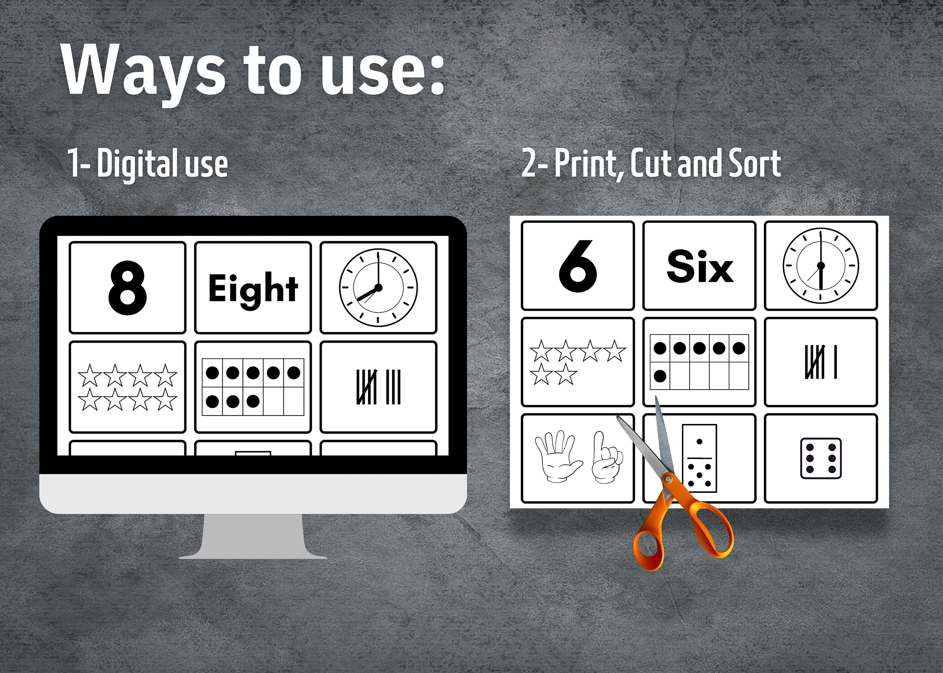 Numbers Worksheet, Numbers Sorting Cards, Printable Numbers ...