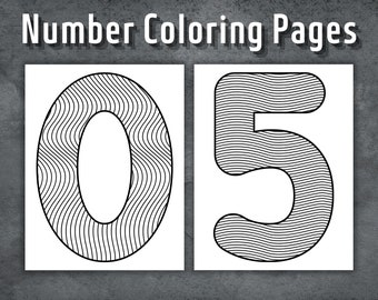 Páginas para colorir com números, páginas para colorir para imprimir para todas as idades, colorir por diversão, colorir números de 0 a 9, aprender números, download instantâneo