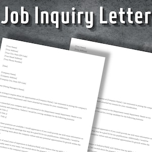 Job Inquiry Letter, Printable Job Inquiry Template, Letter of Inquiry ...
