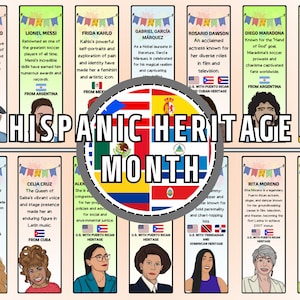 Hispanic Heritage Month, Hispanic Heritage Bookmarks, Celebrate Hispanic Heritage, Hispanic Heritage Figures, Hispanic Heritage Celebrities