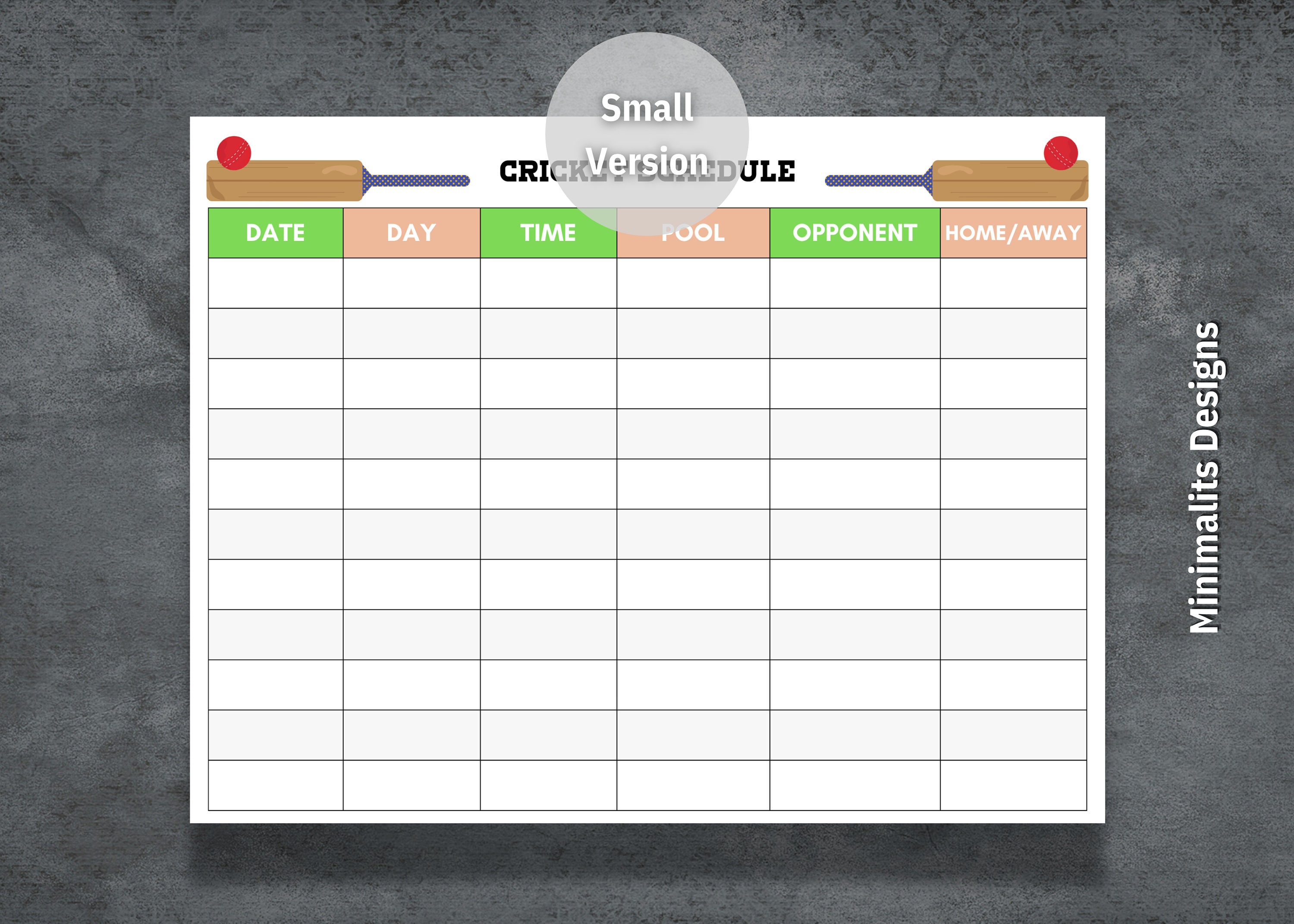 Cricket Schedule Template Printable Cricket Schedule Editable Cricket 