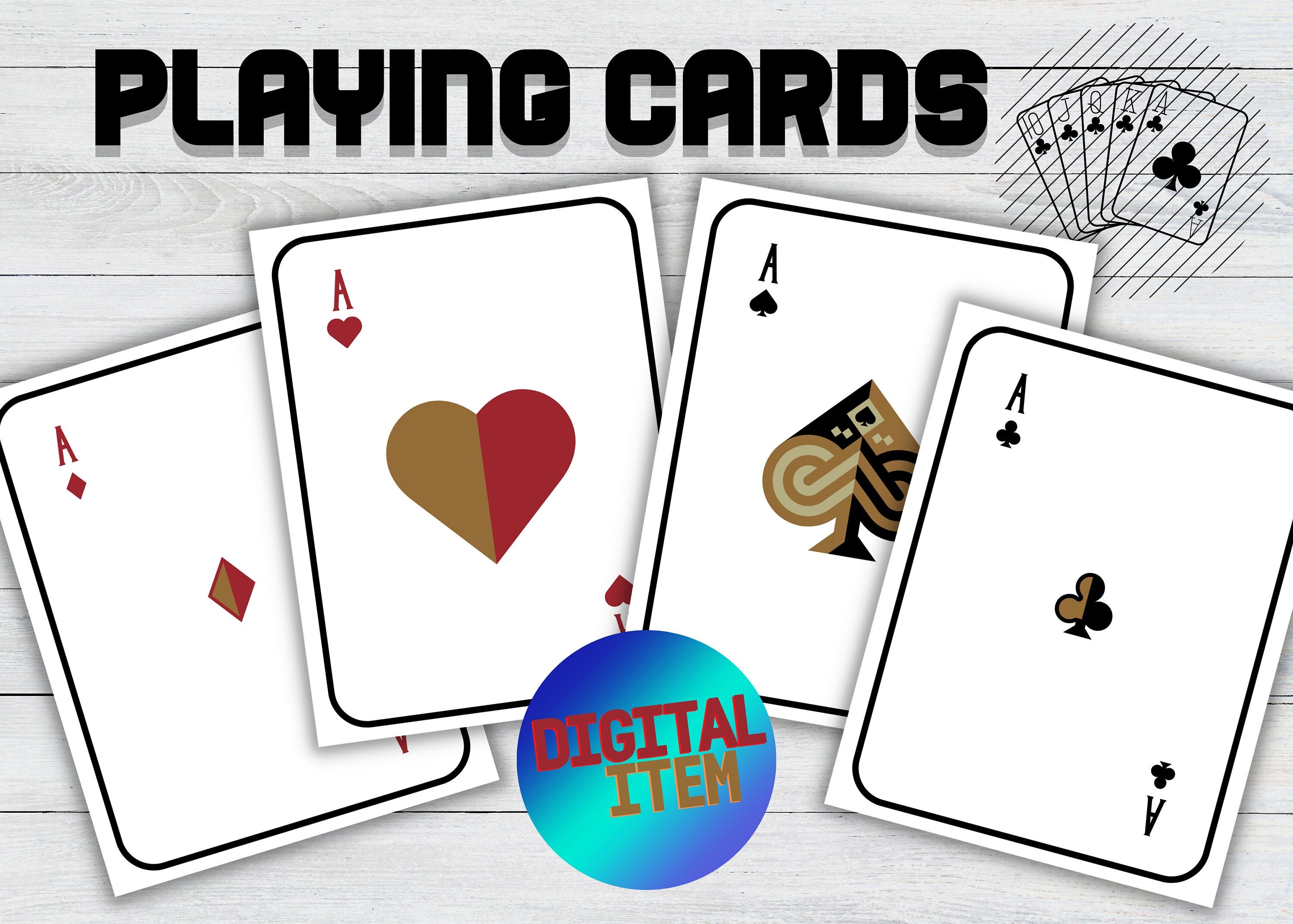 Playing Cards, Printable Playing Cards, Poker Deck, Playing Cards ...