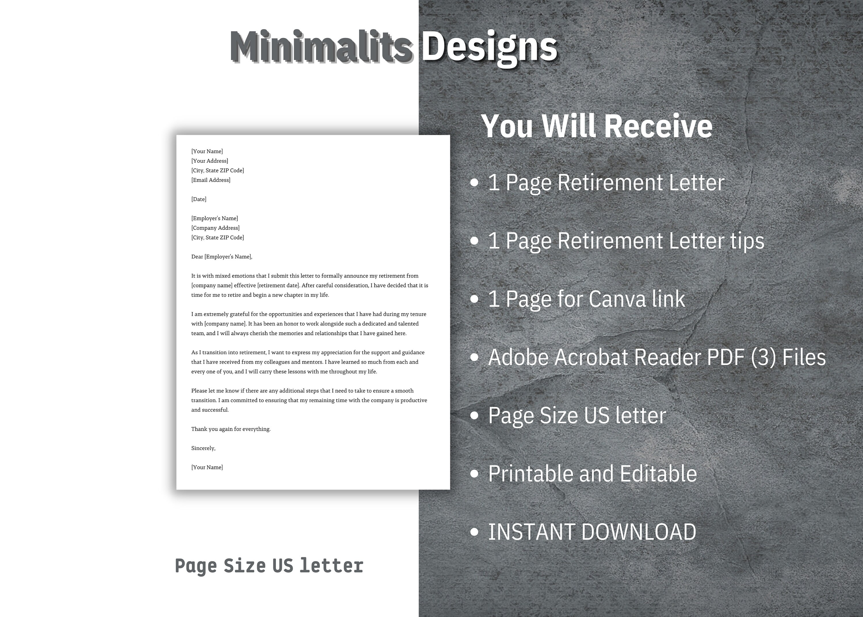 Professional Retirement Letter, Retirement Notice, Retirement ...