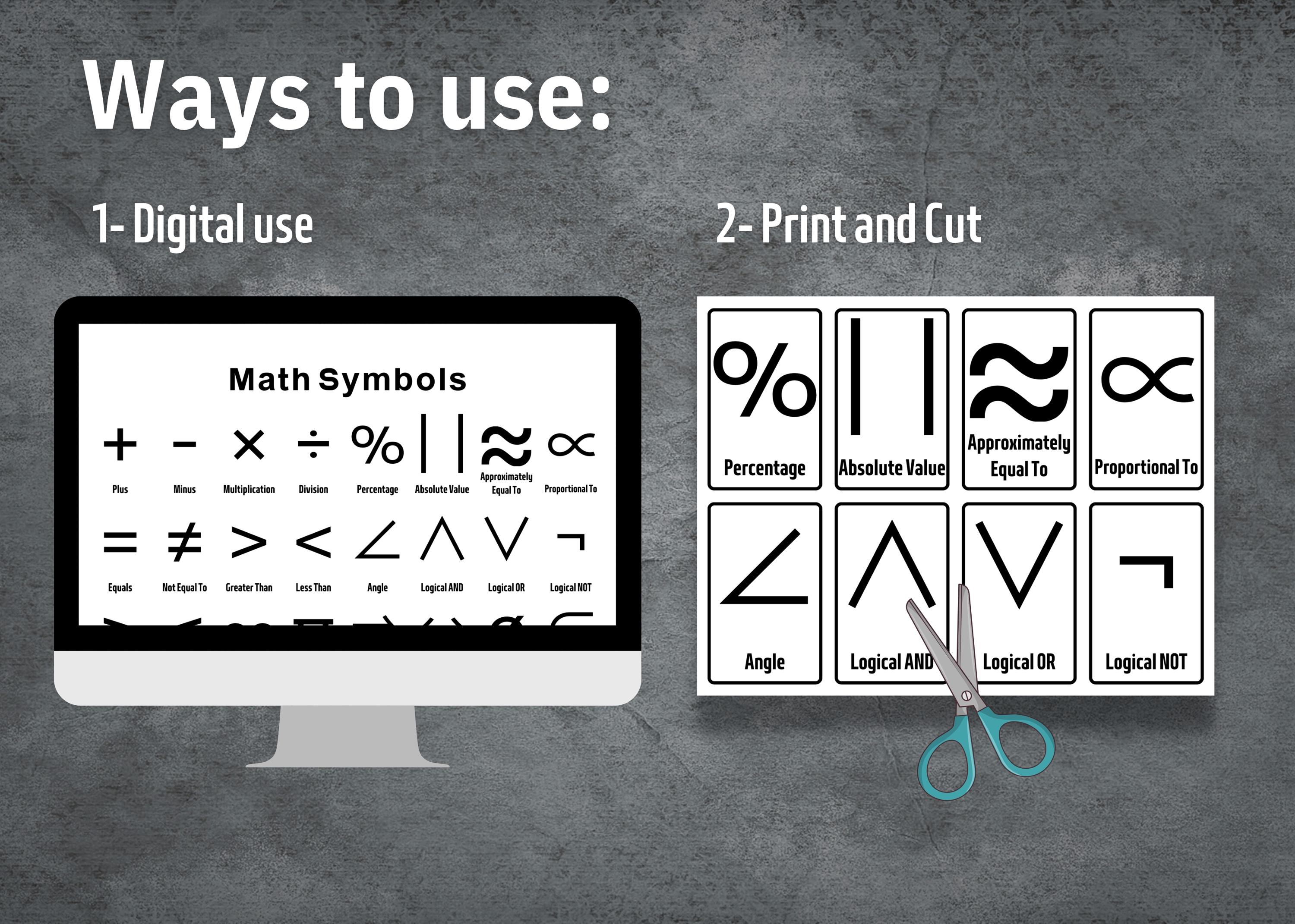 Math Symbols Flash Cards, Nomenclature Cards, Printable Math Symbols ...