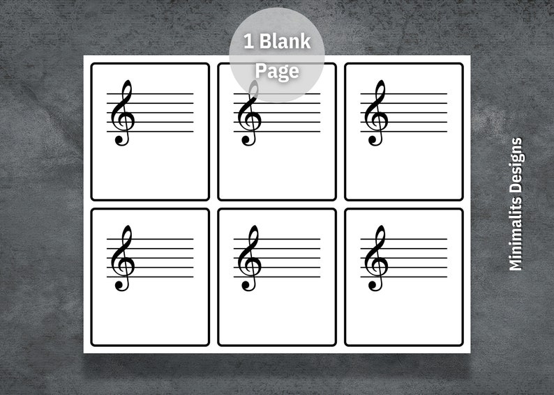 Treble Clef Flash Cards, Printable Music Note Flash Cards, Treble Clef