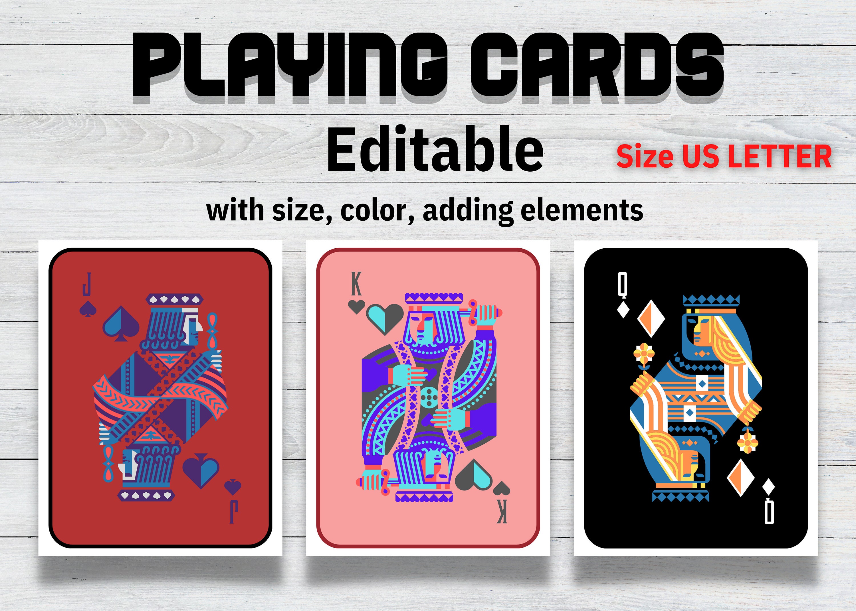 Playing Cards, Printable Playing Cards, Poker Deck, Playing Cards ...