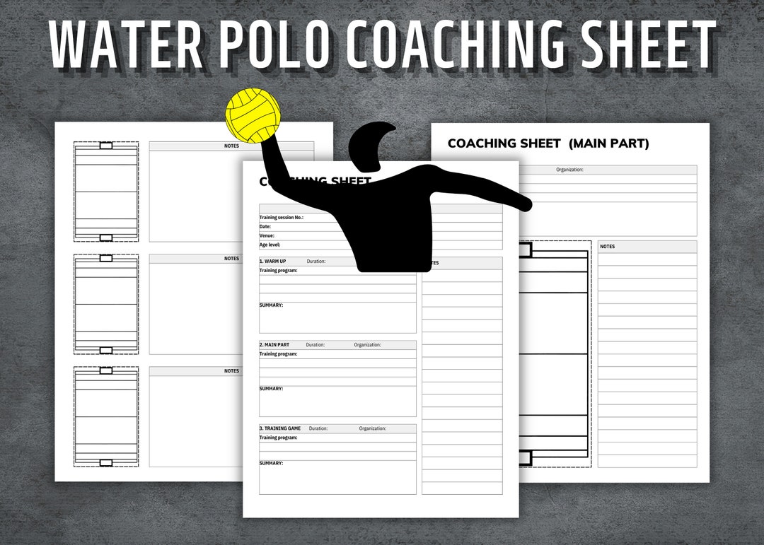 Water Polo Coaching Sheet, Water Polo Practice Plan, Water Polo Game
