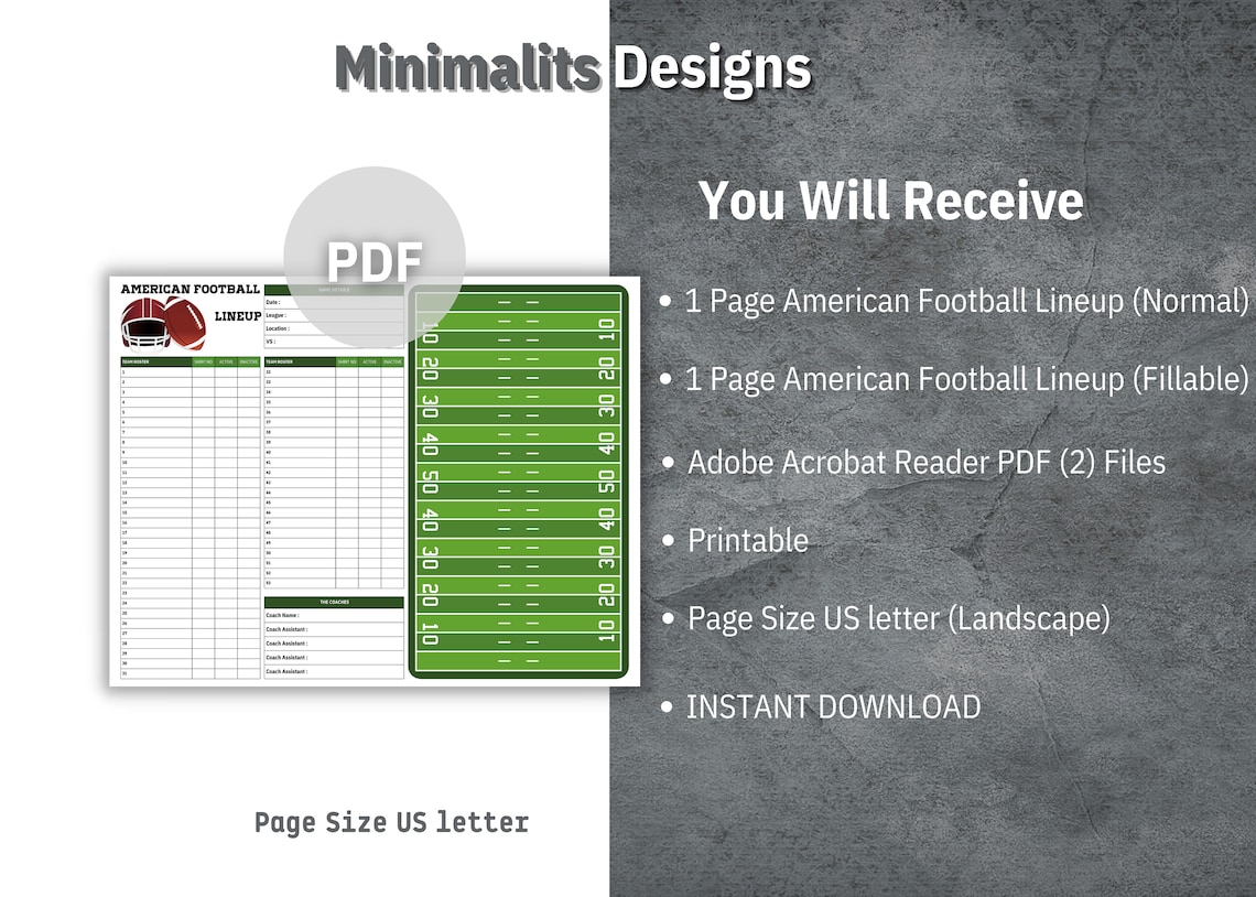 American Football Lineup, Football Lineup Maker, Football Game Day American Football Lineup, Football Lineup Maker, Football Game Day