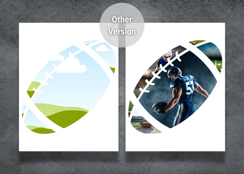 Football Photo Collage, Editable Canva Template, American Football