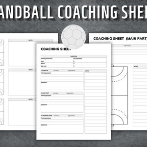Handball Coaching Sheet, Handball Practice Plan, Handball Game Day Strategy, Handball Player Evaluation, Instant Download