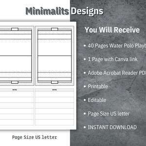 Water Polo Playbook Template, Printable Blank Water Polo Diagram, Canva ...