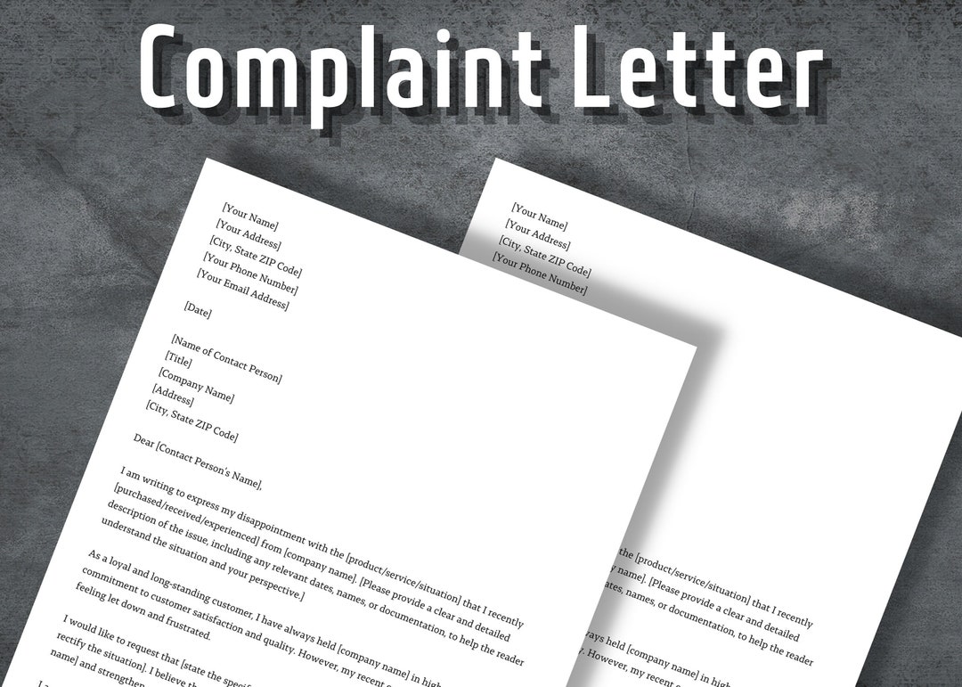 Complaint Letter Formal Complaint Letter Letter of Etsy