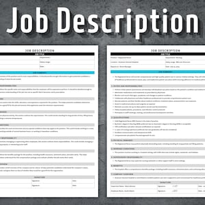 Job Description Template, Editable Job Description, Human Resources Templates, Printable Employee Duties, HR forms, Instant Download