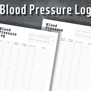 Blood Pressure Log, Blood Pressure Tracker, Daily Blood Pressure, Printable Blood Pressure Log Template, Medical Tracker, Instant Download