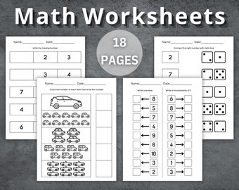 Math Worksheets, Addition And Subtraction, Printable Math, Kindergarten, Homeschool, Learn Numbers, Preschool Worksheet, Learn Math