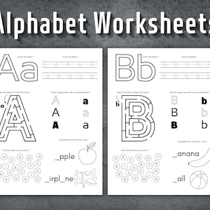 Hojas de trabajo del alfabeto, páginas para colorear del alfabeto, alfabeto imprimible, páginas de trabajo del alfabeto, jardín de infantes, educación en el hogar, aprender el alfabeto, aprender el abecedario