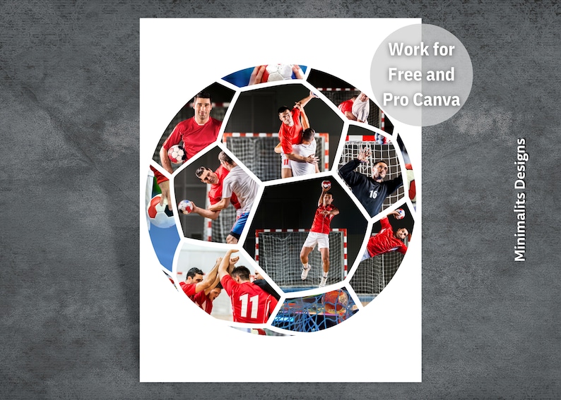 Handball Photo Collage, Editable Canva Template, Handball Canva Frame ...