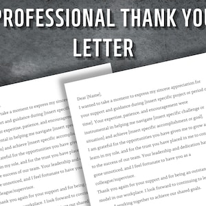 Carta de agradecimiento profesional, carta de agradecimiento imprimible, plantilla de carta de agradecimiento, carta de gratitud, carta editable, descarga instantánea