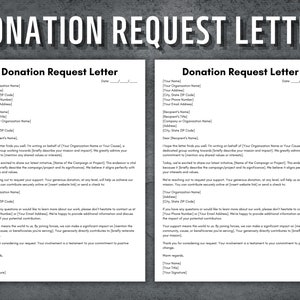 Donation Request Letter, Printable Donation Letter Template, Fundraising Letter, Professional Donation Request Letter, Instant Download