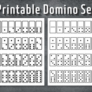 Printable Domino Set, Dominoes Template Set, Printable Dominoes, Domino Game, Dominoes Night, Dominoes Set, Instant Download