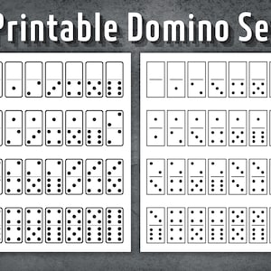 Printable Domino Set, Dominoes Template Set, Printable Dominoes, Domino Game, Dominoes Night, Dominoes Set, Instant Download