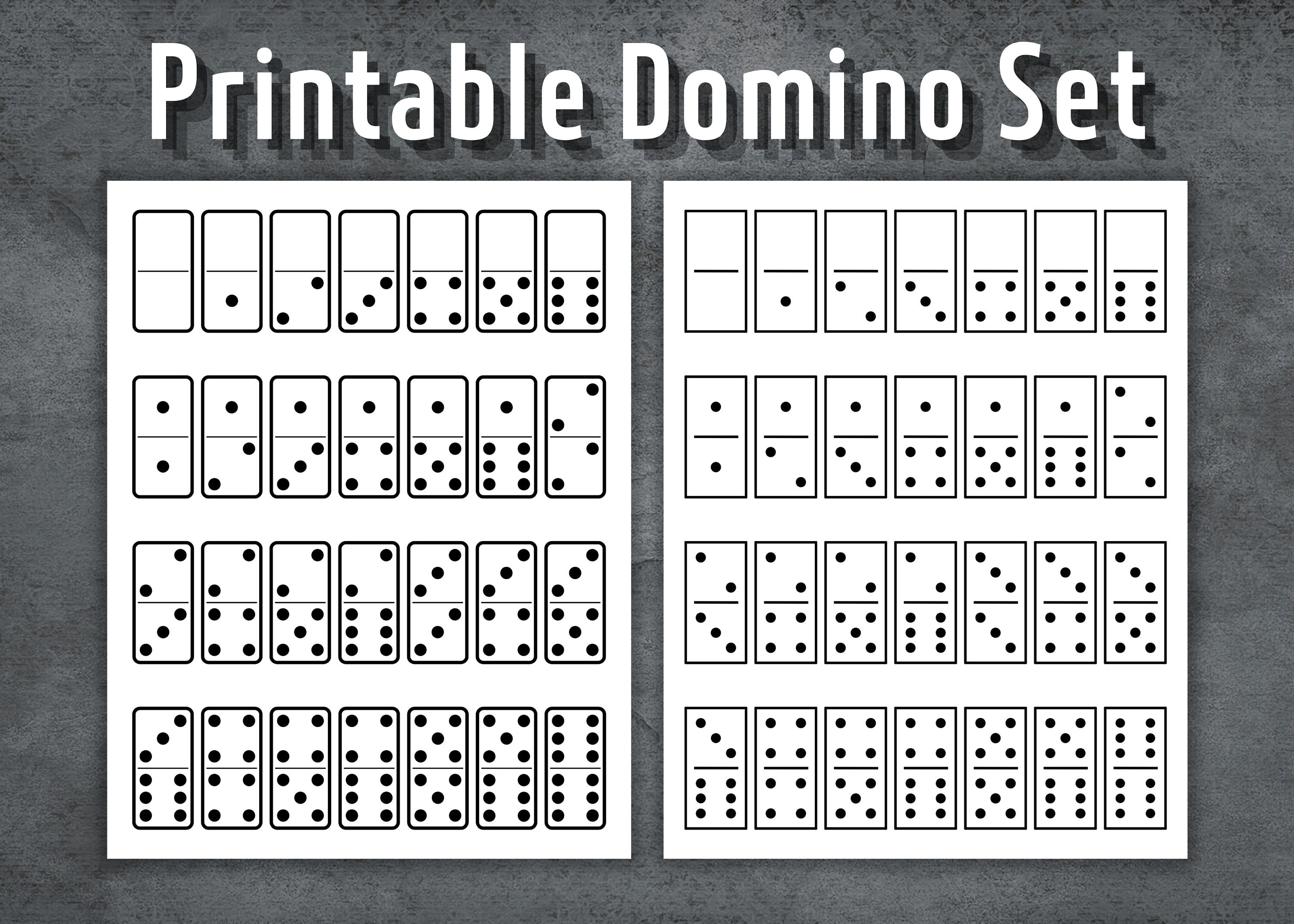 Printable Domino Set Dominoes Template Set Printable Dominoes Domino Printable Domino Set Dominoes Template Set Printable Dominoes Domino