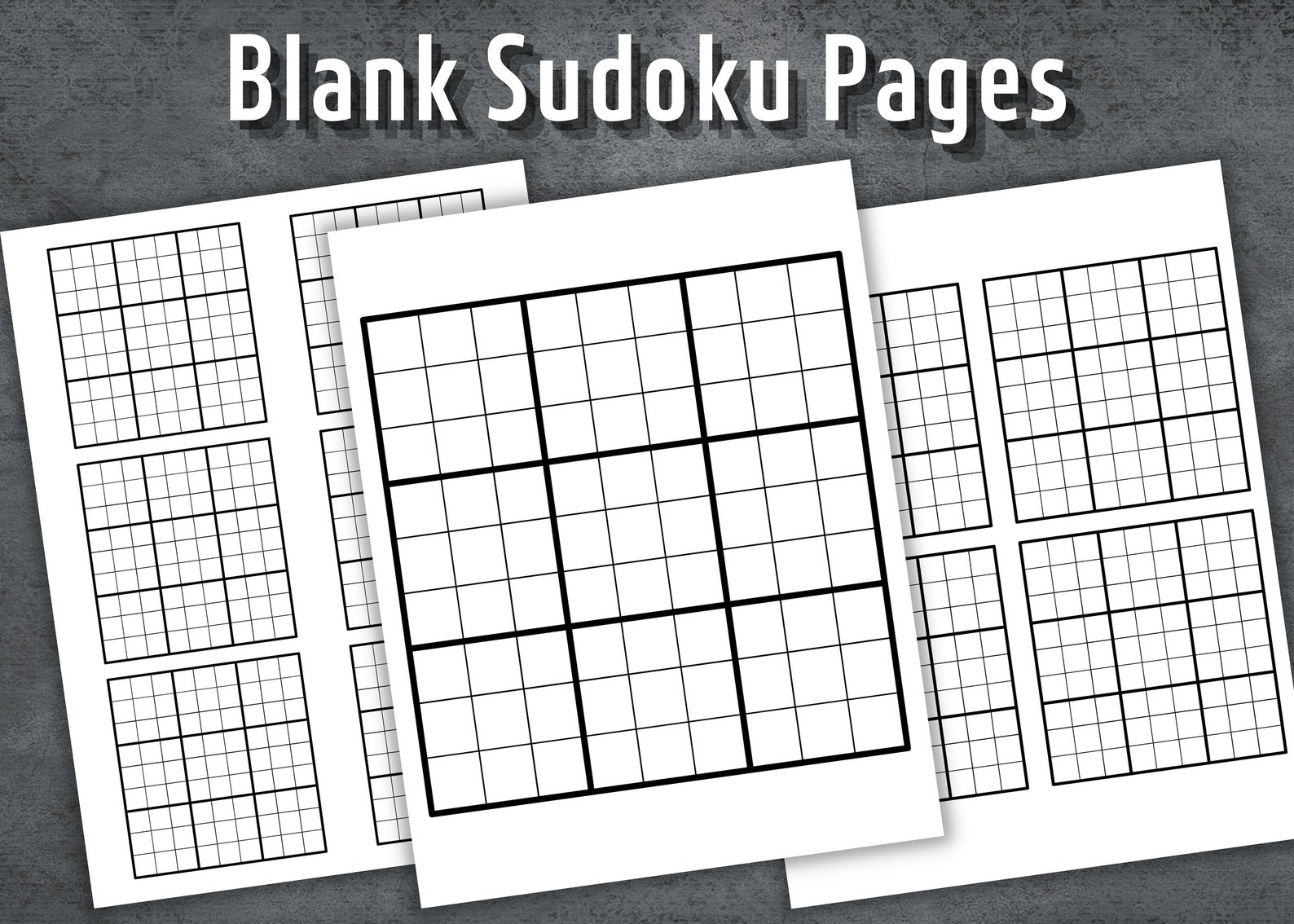 Blank Sudoku Pages, Printable Blank Sudoku, Sudoku Template, Printable — free download