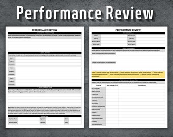 Performance Review Template, Printable Performance Review Form, Human Resources, Business Tools, Performance Review Goals, HR Templates