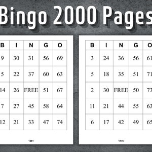 Bingo Game, Printable Bingo Cards, Traditional Bingo, 2000 Bingo Pages, Bingo 75 Classic, Fun Party Game, Bingo Night, Instant Download