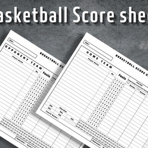 Feuille de pointage de basket-ball, carte de pointage de basket-ball, tracker de score de basket-ball imprimable, feuille de statistiques de basket-ball, téléchargement immédiat
