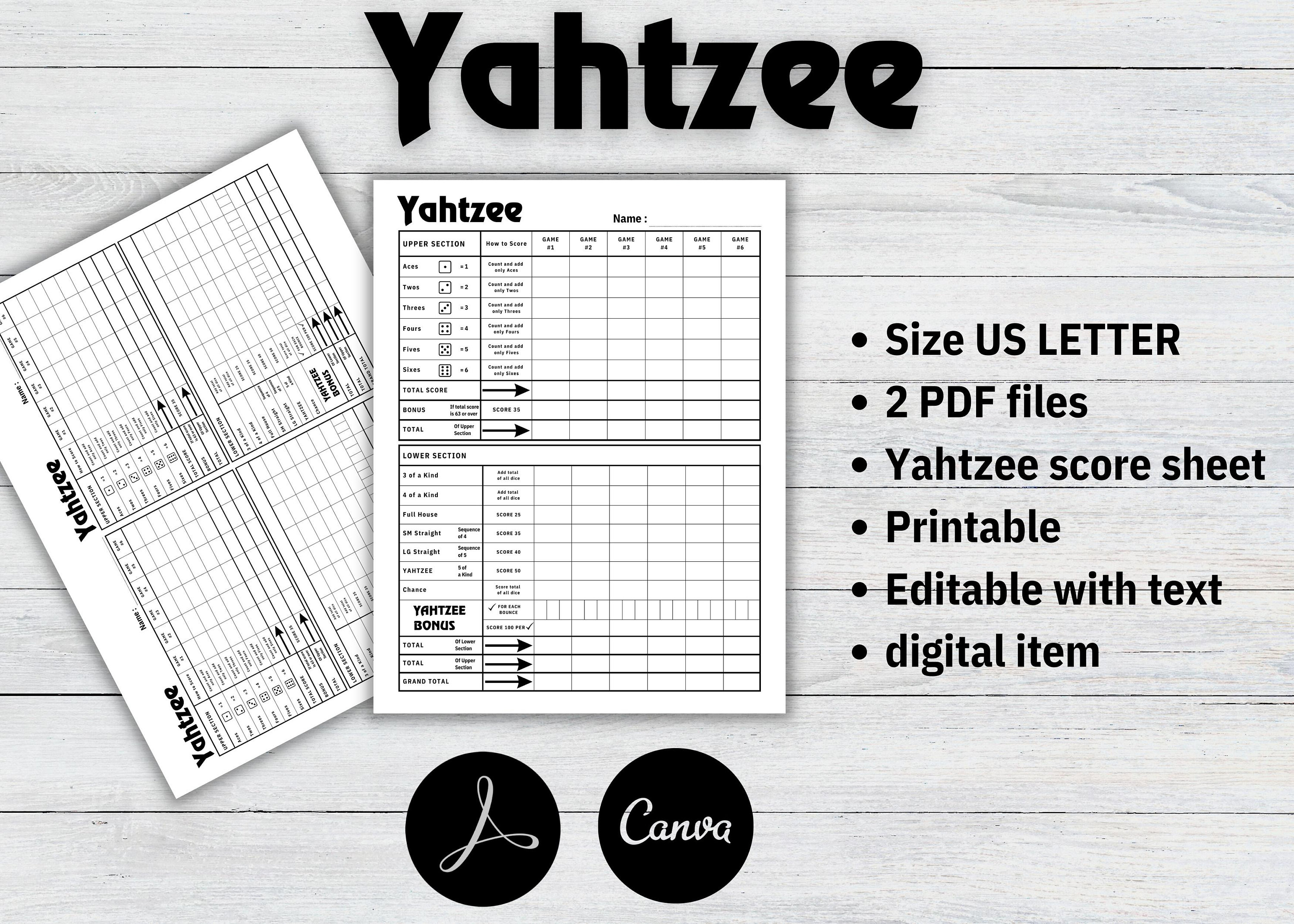 Yahtzee Score Card Yahtzee Score Pad Dice Game Card Yahtzee Score Yahtzee score card yahtzee score pad dice game card yahtzee score