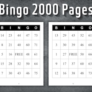 Bingo Game, Printable Bingo Cards, Traditional Bingo, 2000 Bingo Pages, Bingo 75 Classic, Fun Party Game, Bingo Night, Instant Download