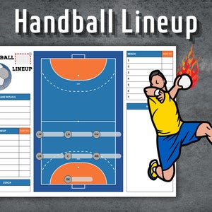 Handball Lineup, Handball Lineup Maker, Handball Game Day Strategy, Printable Handball Line up, Instant Download
