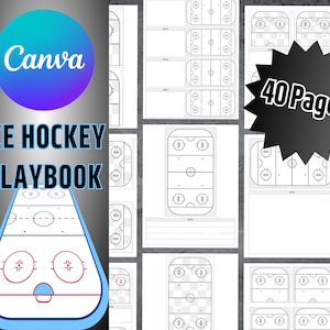 Ice Hockey Playbook Template, Printable Blank Ice Hockey Rink, Canva ...