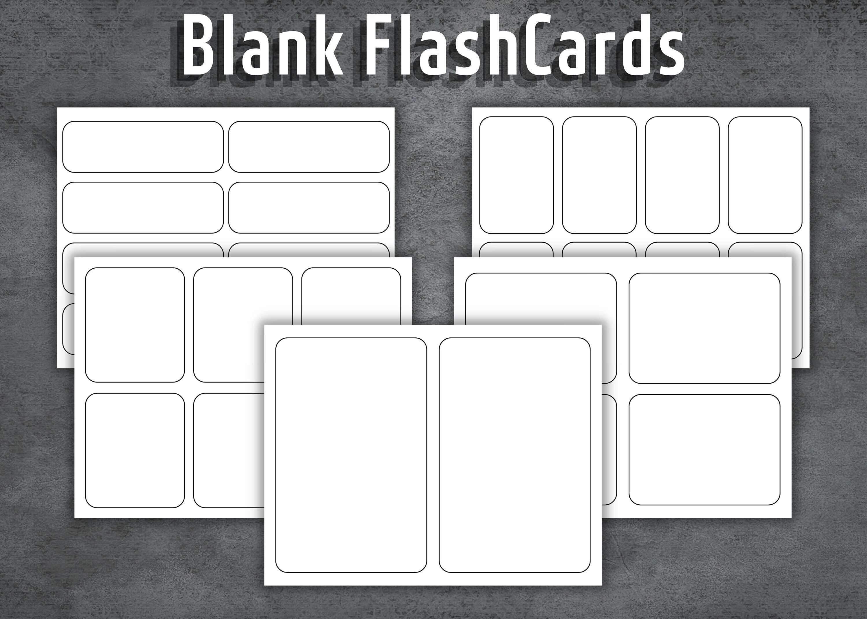 Printable Flashcards Flash Cards Template Blank Flash Cards Etsy