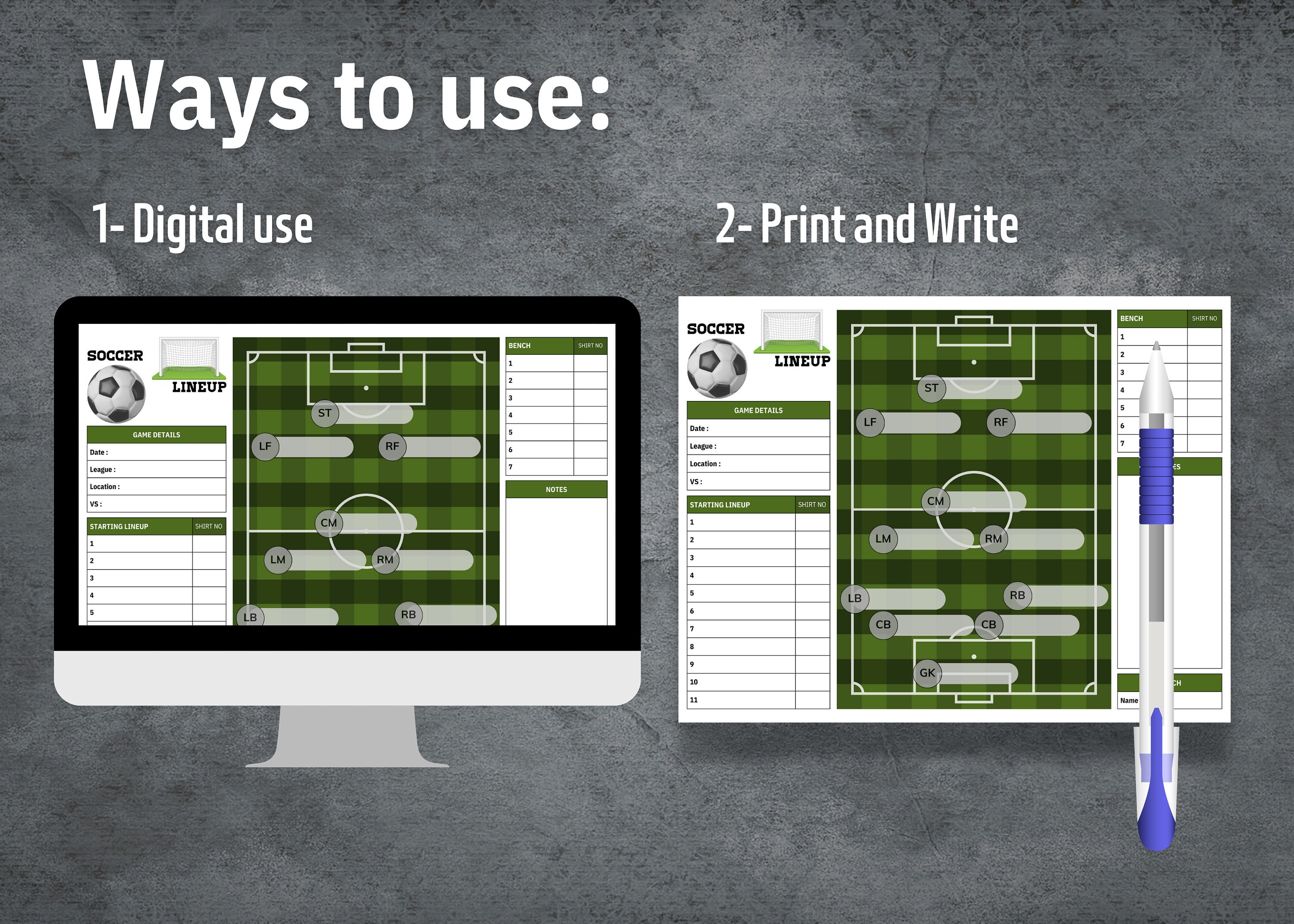 Soccer Lineup, Soccer Lineup Maker, Football Game Day Strategy, Printable Football Line Up