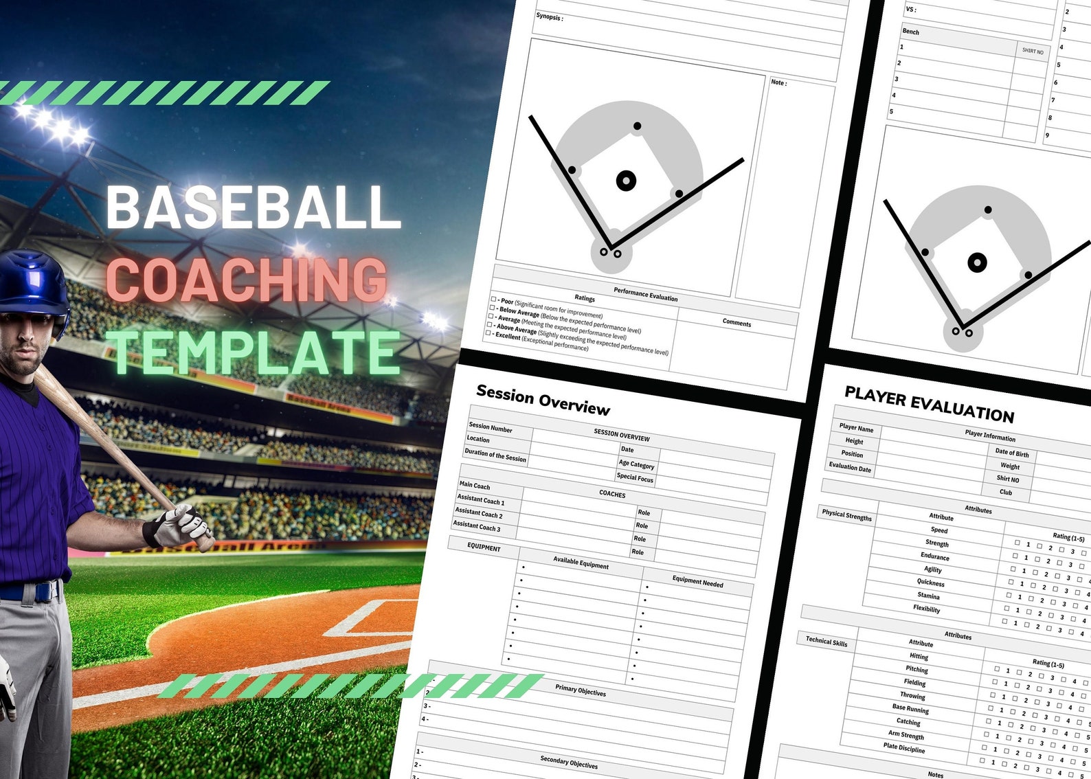 Baseball Coaching Template, Baseball Practice Plan, Baseball Game Day Strategy, Baseball Player