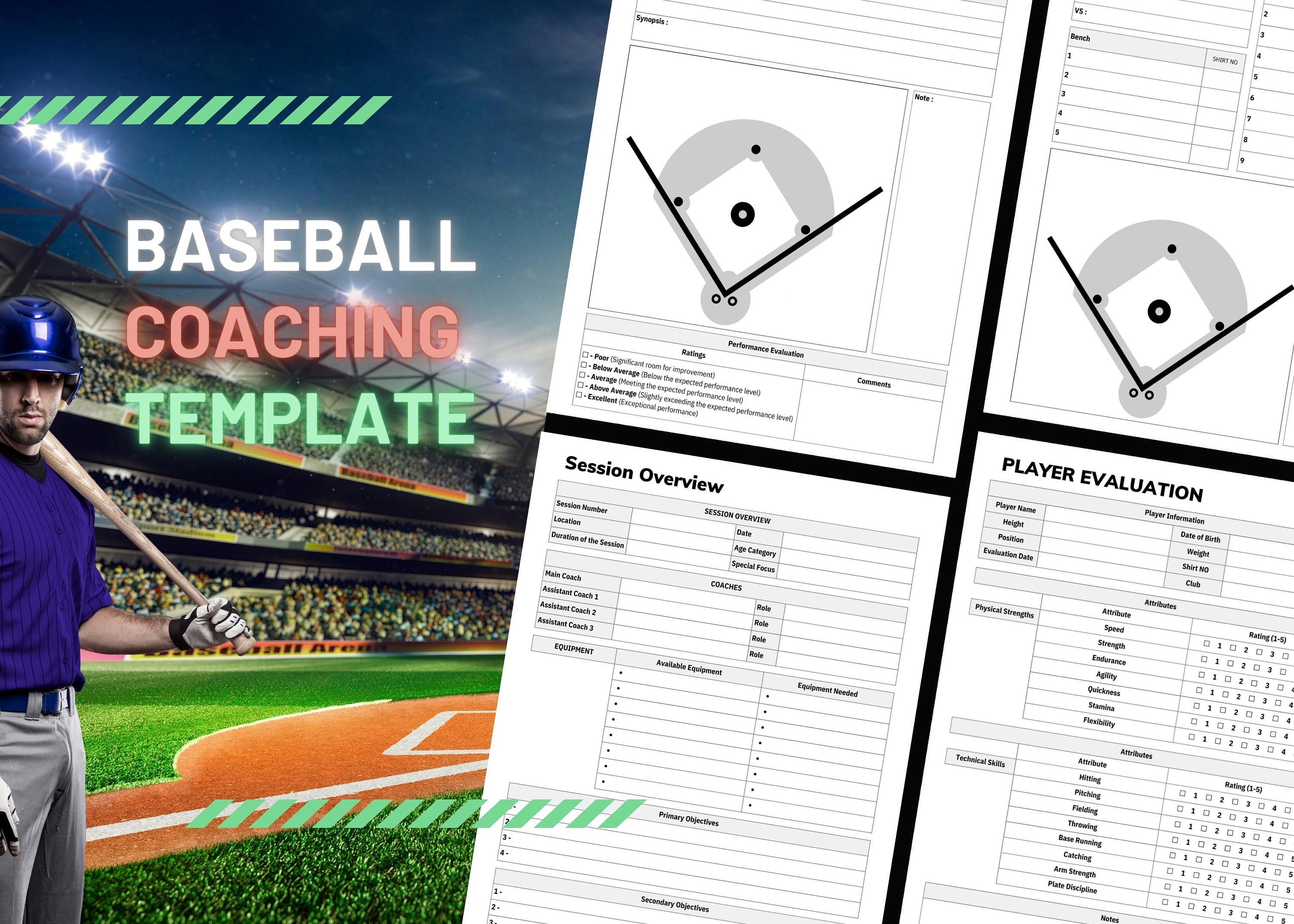 Baseball Coaching Template, Baseball Practice Plan, Baseball Game Day Baseball Coaching Template, Baseball Practice Plan, Baseball Game Day