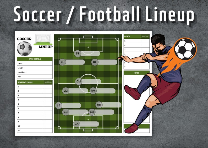 Soccer Lineup, Soccer Lineup Maker, Football Game Day Strategy