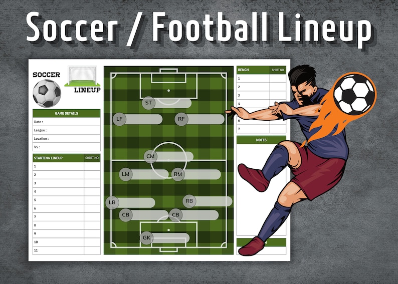 Soccer Lineup Soccer Lineup Maker Football Game Day Strategy 