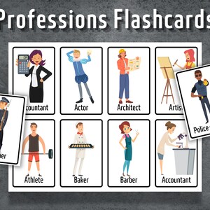 Cartes mémoire, Cartes mémoire préscolaire, Cartes Montessori imprimables, Carte mémoire profession, Enseignement à domicile, Téléchargement immédiat